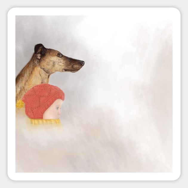 Snow whippet Sticker by HannahFarr